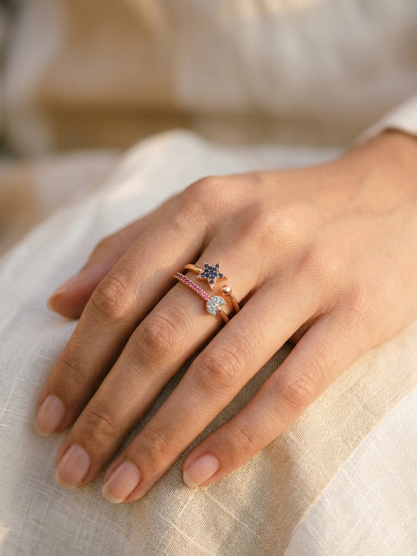 Shooting Star Gold Plated Diamond Ring