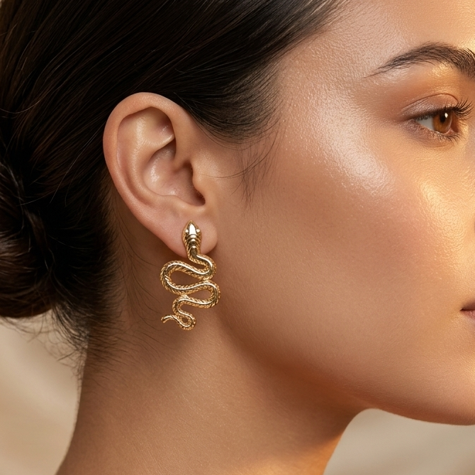 Classy Snake Design Korean Earrings