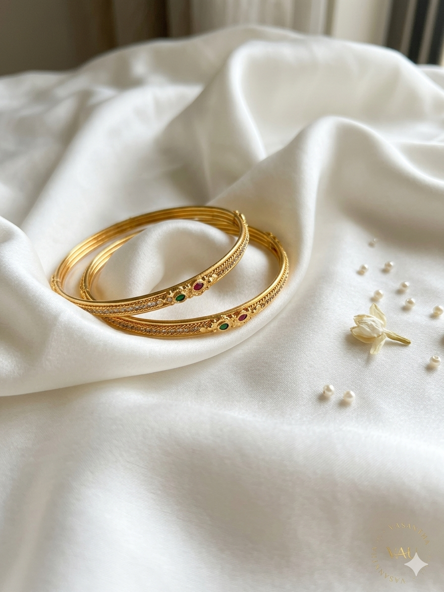 Gold Plated Thin Bangles