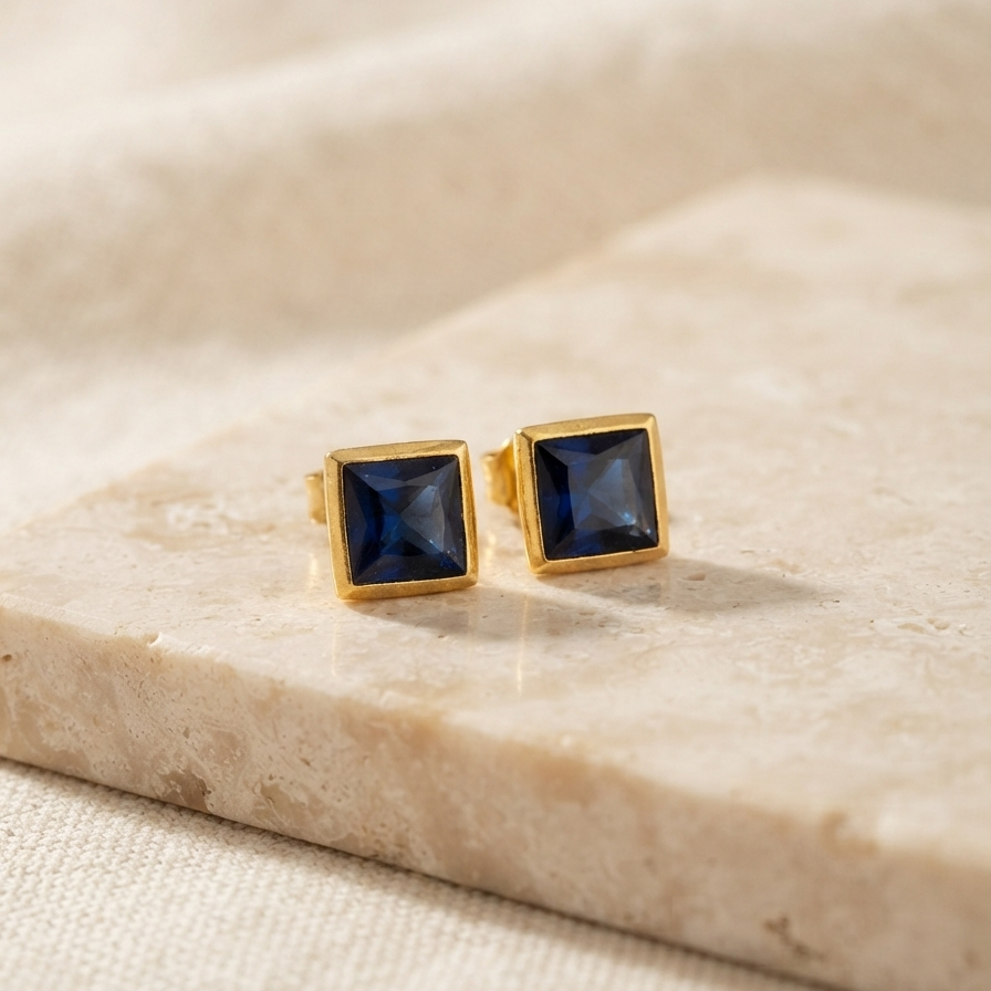 Square Shaped Stone Studded Earring