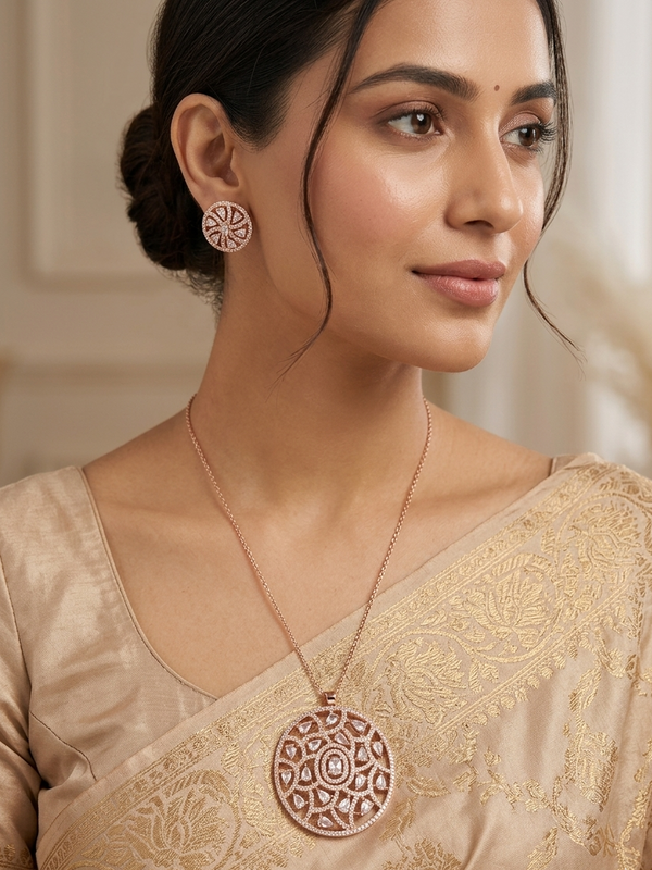Designer Diamond Pendant Set