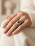 Sterling Emerald Pear cut Ring