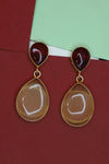Dual Oval Shape Colored Stone Earring