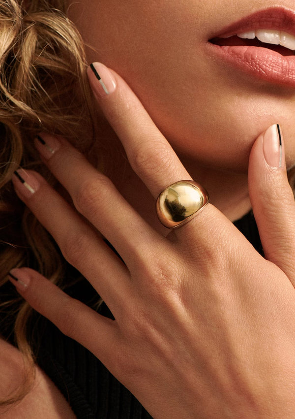 Dome Style Gold Plated Ring