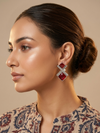 Cross Style Earring with Stone