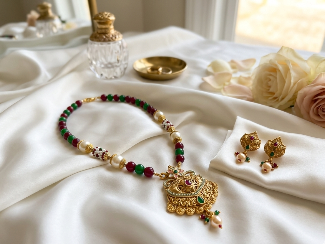 Graceful Gold Plated Necklace Set