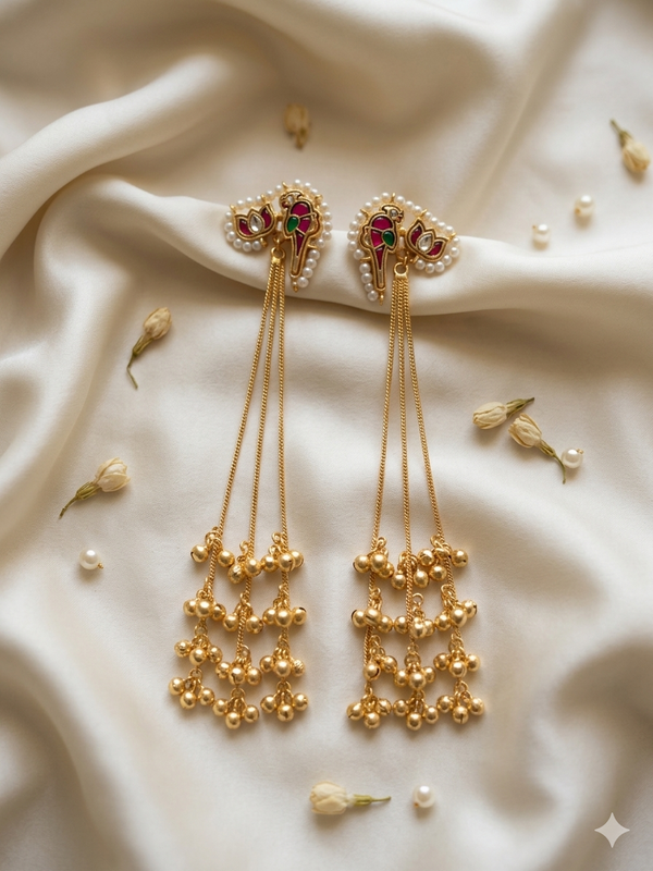 Long Kashmiri Ghungroo Earrings