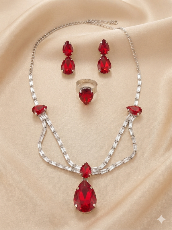 White Cubic Zirconia Stones American Diamond Set