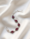 Oxidized Sterling Silver Garnet Handmade Bracelet