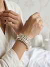 Pearl Beaded Floral Cuff Bracelet