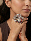Multicolor Fusion Oxidized Adjustable Ring