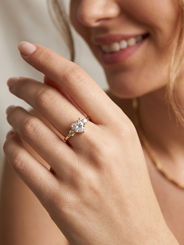 Heart Shape Adjustable Ring
