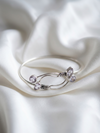 Silver Plated Oxidized Bracelet with Stone