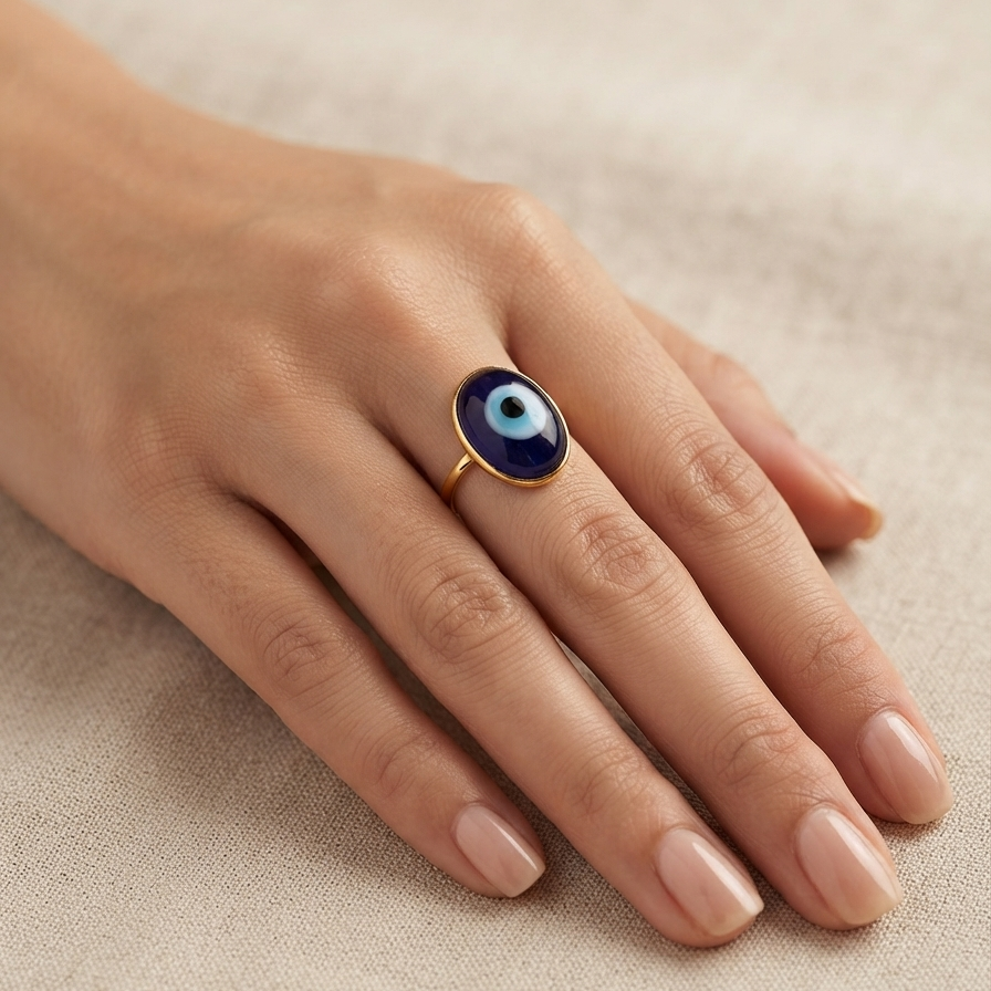 Anti-Tarnish Evil-Eye Rings