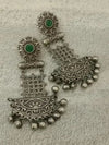Long Traditional Oxidized Hanging Earrings