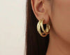 Trendy Viral Triple Hoop Earrings
