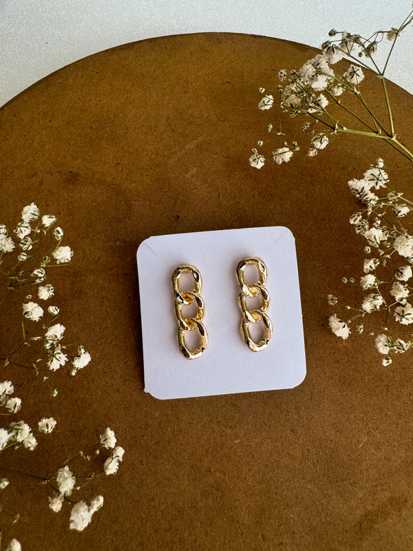 Trio Chain Korean Earrings