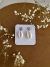 Silver Tone Shell Earring
