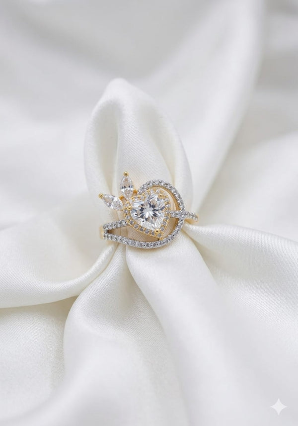 Heart Design Diamond Cocktail Ring