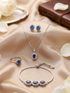Oval Shape American Diamond Pendant Set with Ring