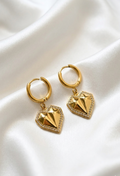 Heart Drop Golden Earrings