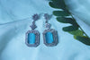 AD Sapphire & Cubic Zirconia Studded Drop Earrings