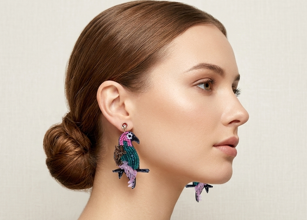 Classic Parrot Handmade UB Earrings