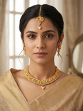 Meraki Gold Plated Mango Shaped Multicolor Choker Set