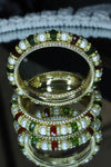 Traditional Pearls And Stones Multicolor Bangles