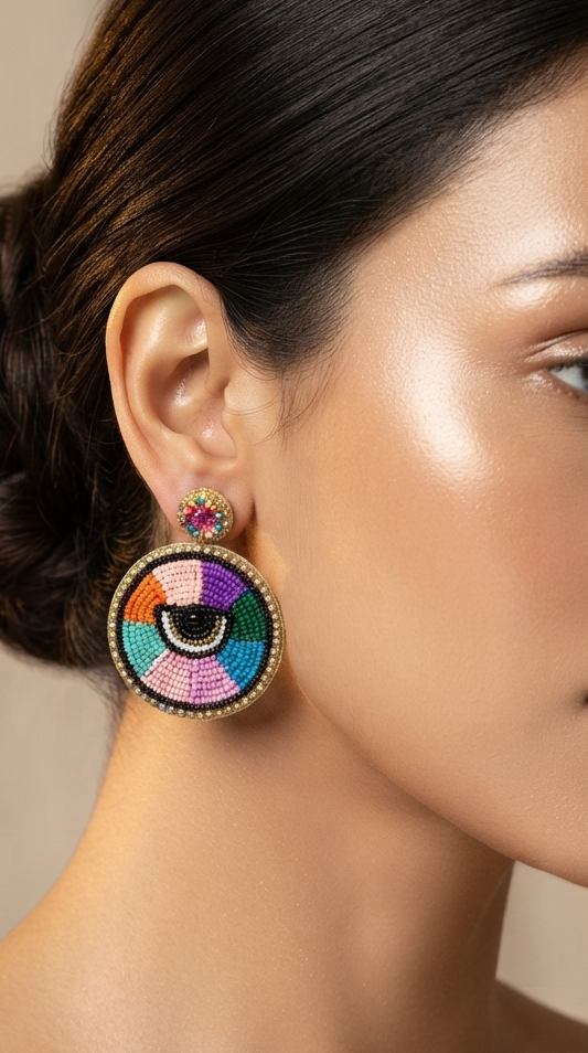 Multicolor Evil Eyes Earrings