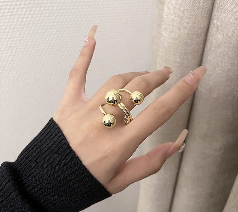 Gold Plated Droplet Ring