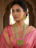 Beaded Kundan Long Necklace Set