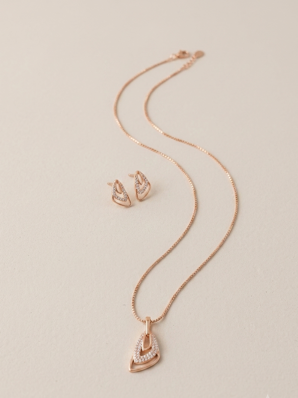 Elegant Rose Gold Pendant Set