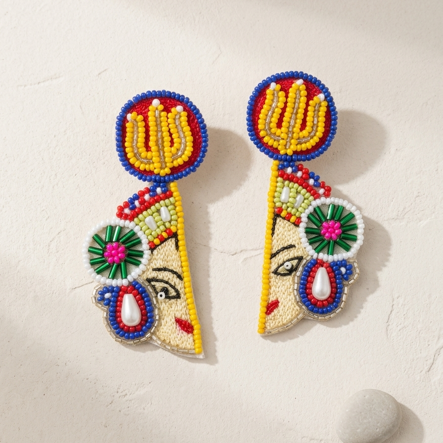 Buy Beads Durga Earrings