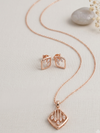 Meraki Square Shaped AD Stone Pendant Set