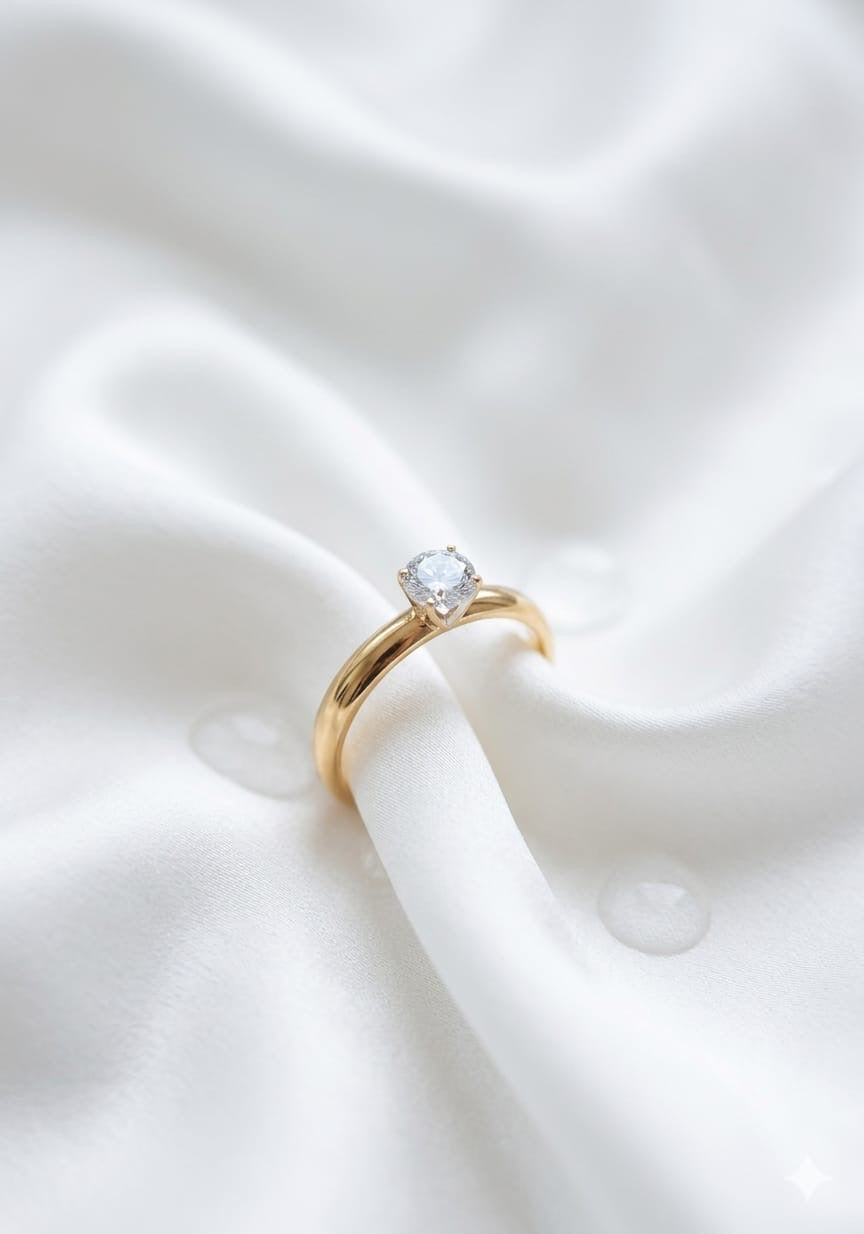 Single Diamond Band Ring