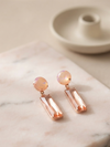 Clear Glass Long Stone Earrings