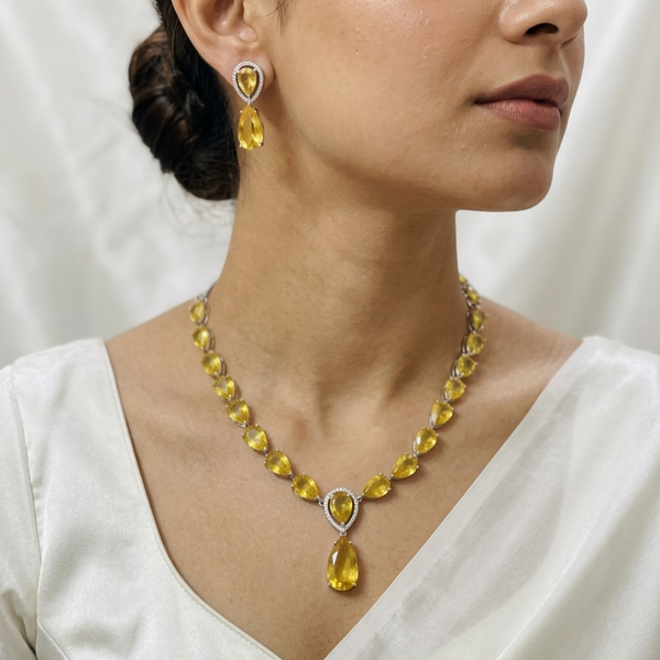 Luxury Teardrop AD Necklace Set
