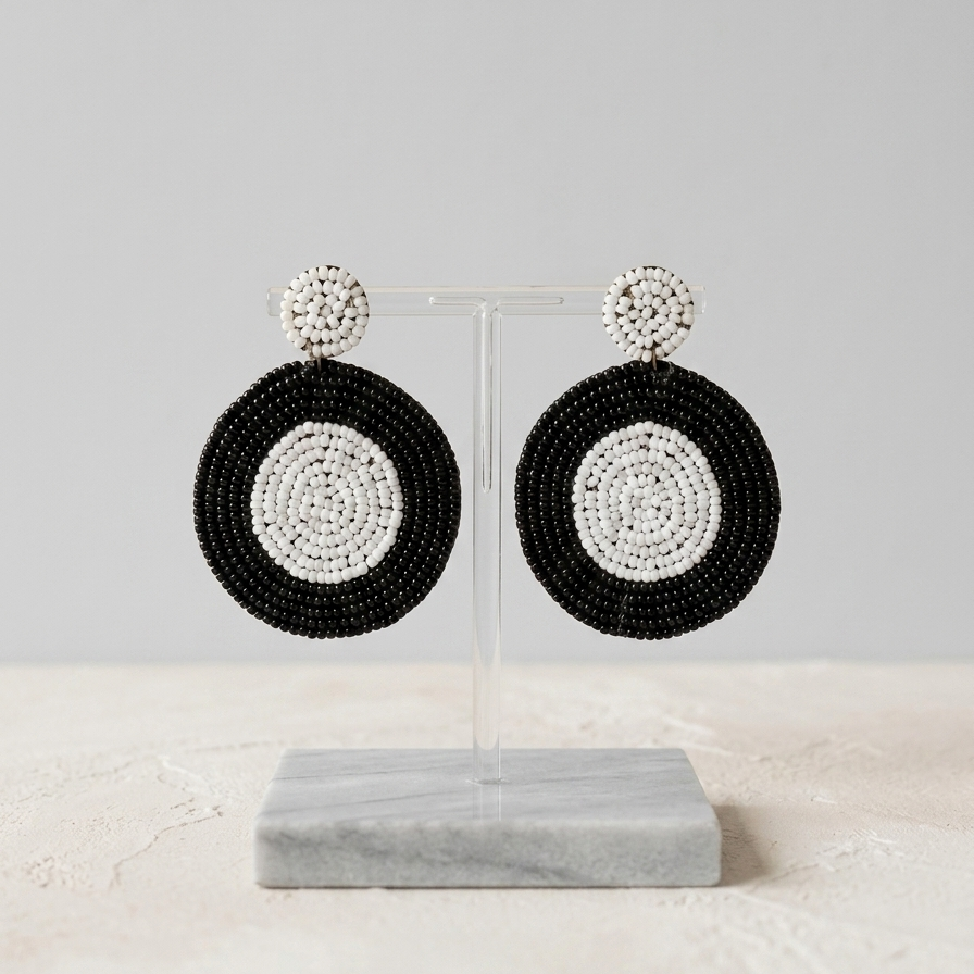 Beautiful Beaded Heart Shape Earring