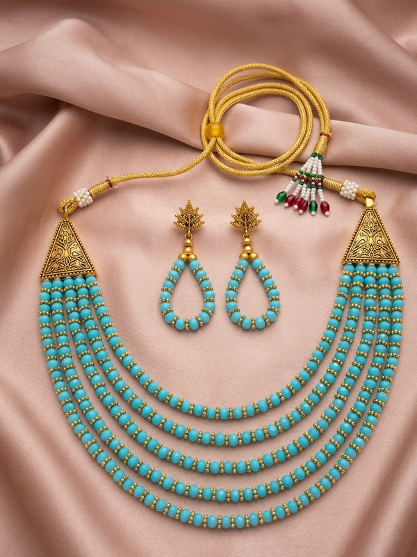 Crystal Multilayered Gold Plated Necklace