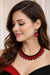 Black-Red Handmade Beaded Choker Set