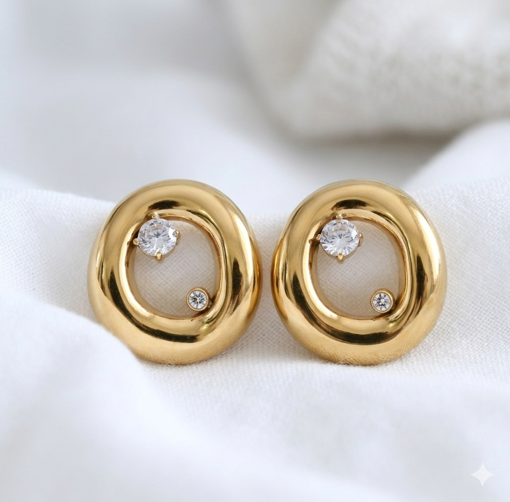 Stainless Steel Round Shape Earrings