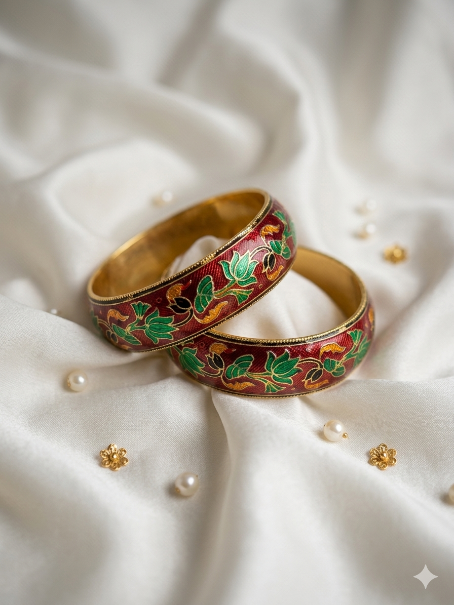 Flower Blossom Meenakari Bangles