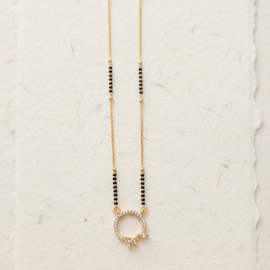 CZ Diamond Round Shape Mangalsutra