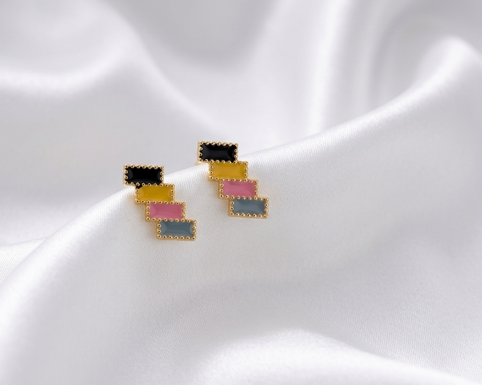 Multicolored Leaf Style Earring