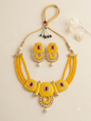 Meraki Gold Plated Ruby Diamond Choker Set