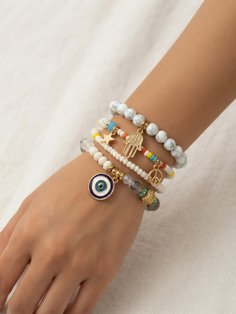 Multilayer and Multicolor Beads Bracelet