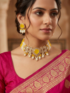 Meraki AD Stone Kundan Choker Set with Beads &Pearls