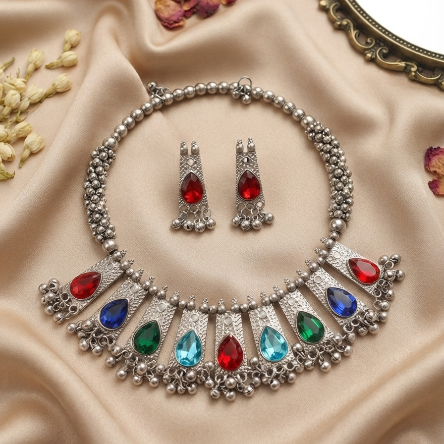 Latest Stylish Fancy Oxidized Tribal Necklace