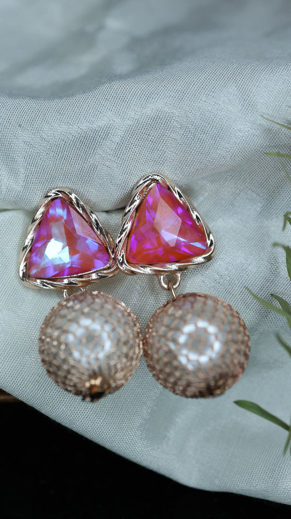 Mirror Effect Geometric Dangle Drop Earrings